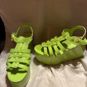 Circus by Sam Edelman Neon Green Platform Sandals